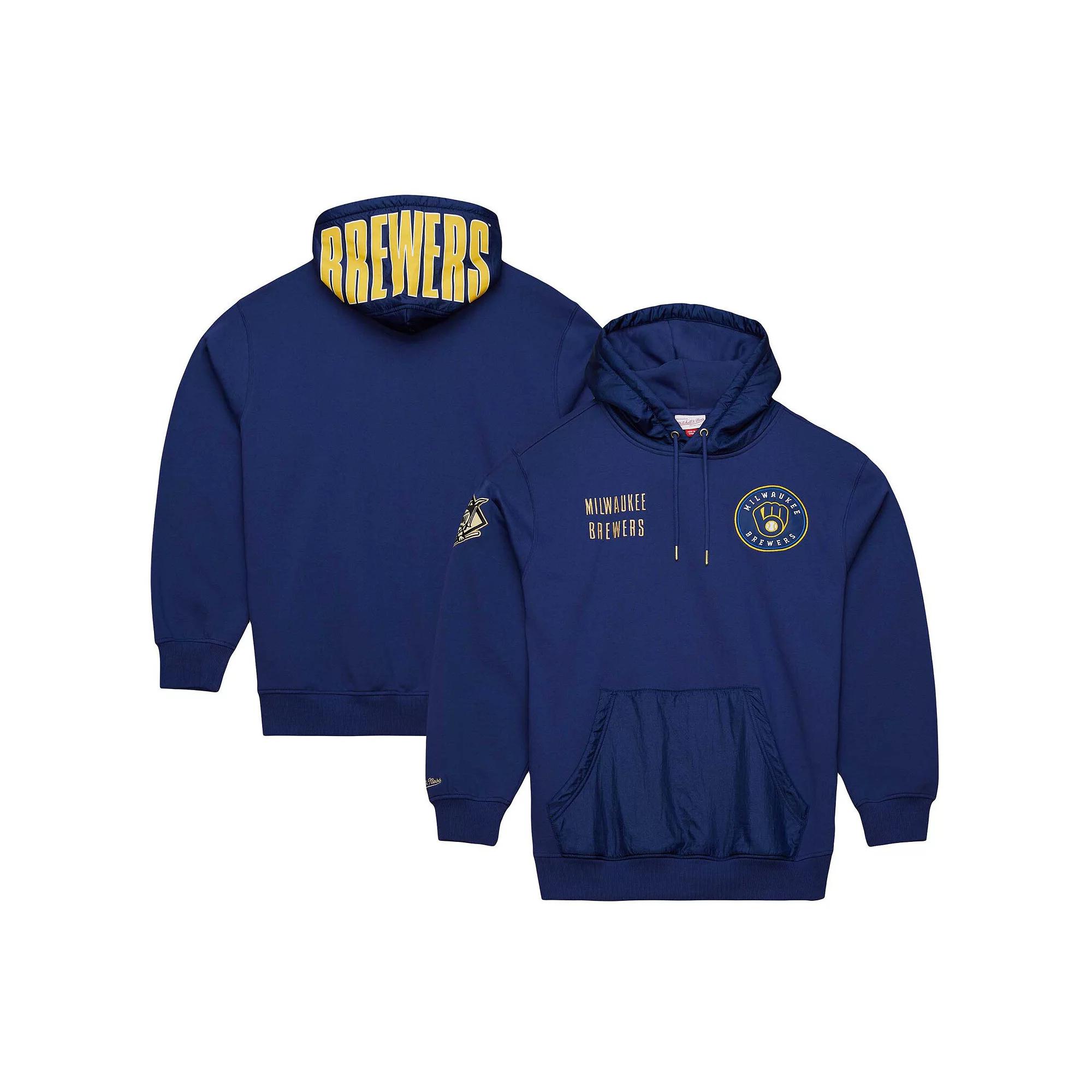 Men's Mitchell & Ness Navy Milwaukee Brewers Team OG 2.0 Current Logo Pullover Hoodie, Size: Medium, Blue Product Image