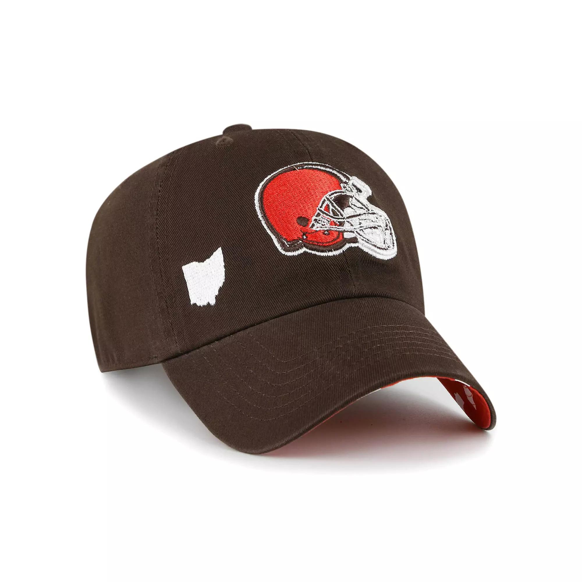 Women's '47 Brown Cleveland Browns Confetti Icon Clean Up Adjustable Hat Product Image
