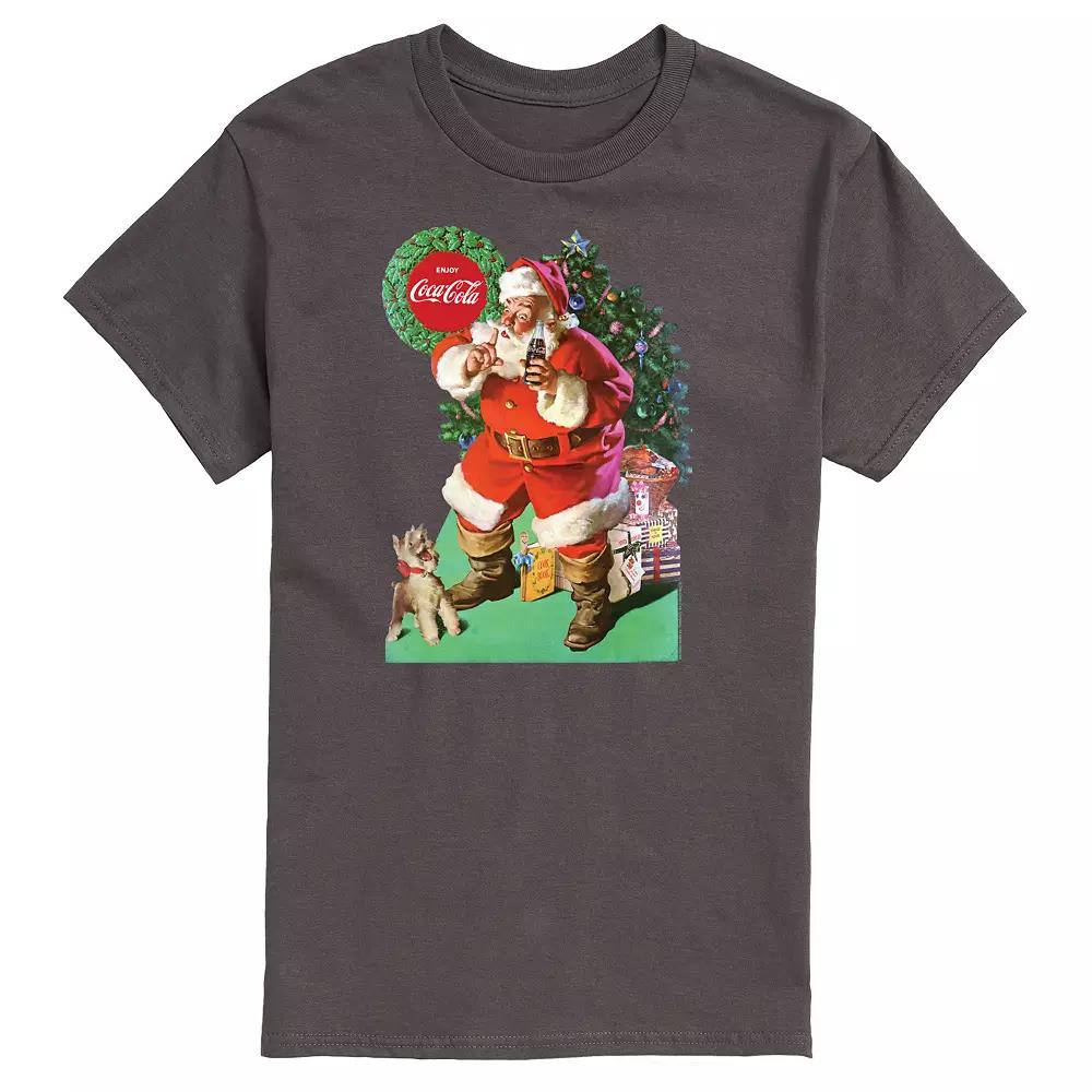 Men's CocaCola Vintage Santa With Dog Tee,  Product Image