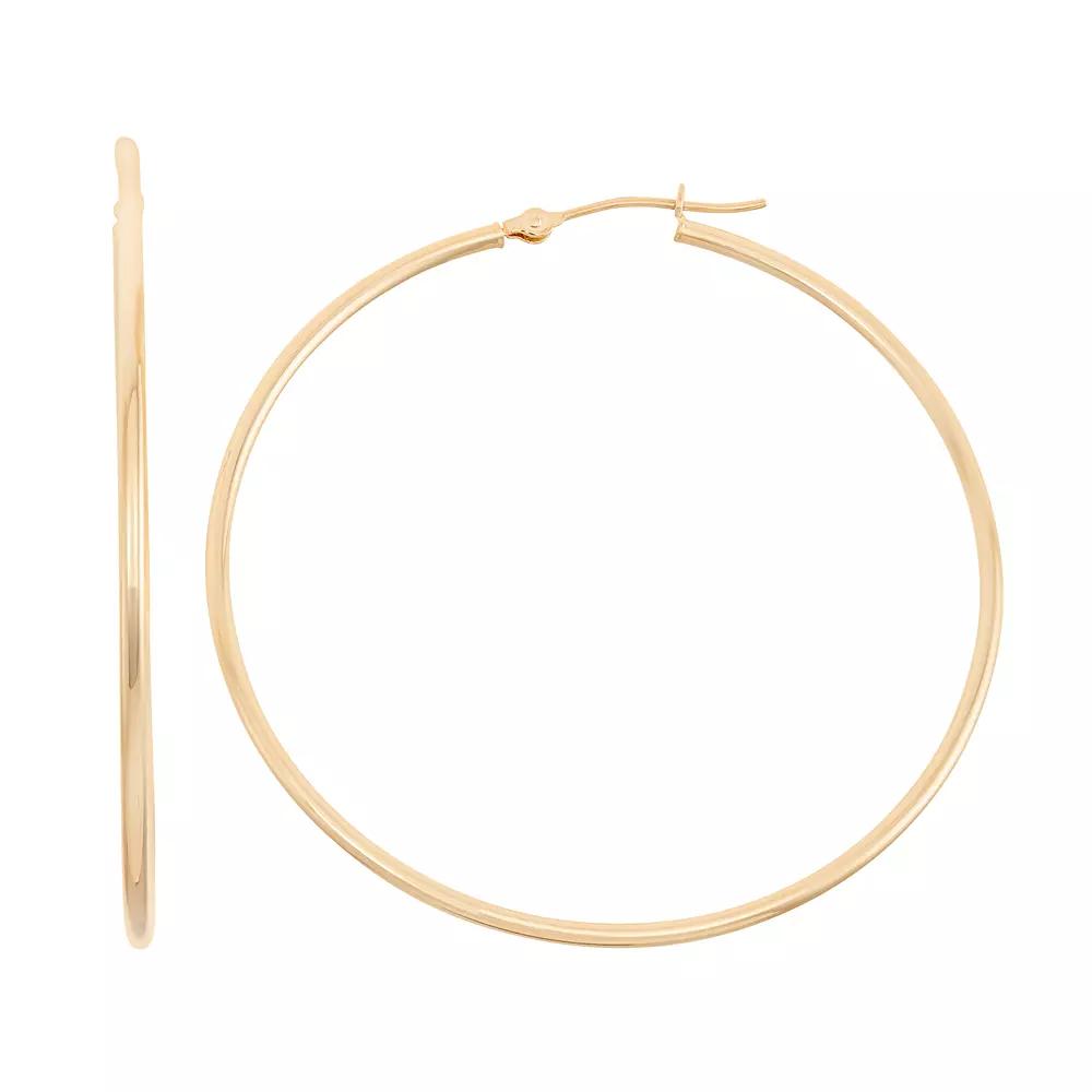 Jordan Blue 14k Gold Tube Hoop Earrings - 45 mm, Women's, Yellow Product Image