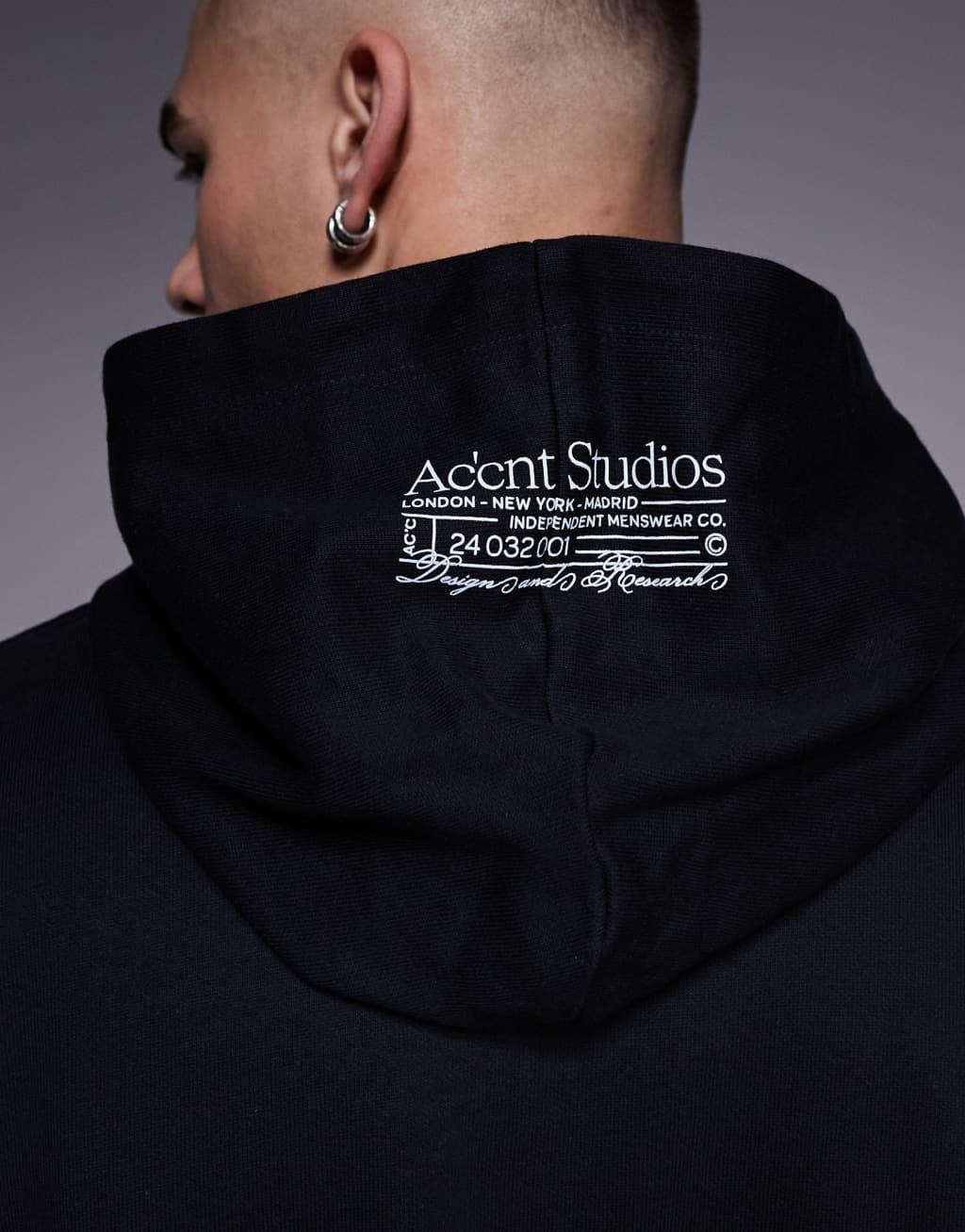 ASOS DESIGN extreme oversized hoodie with chest print in black Product Image