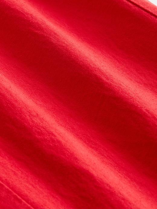 Linen-Blend Relaxed Straight Ankle Pants Product Image