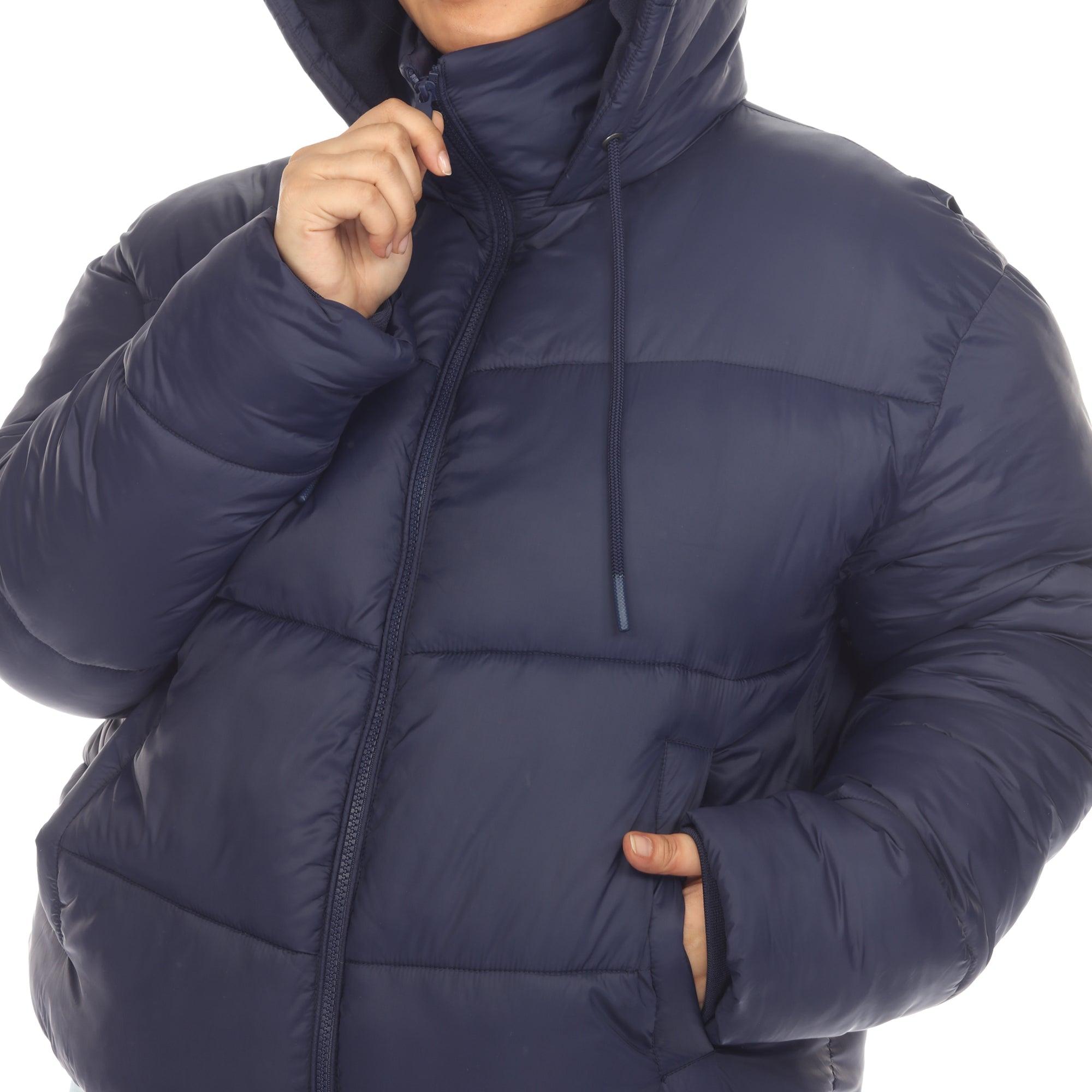 Full Front Zip Hooded Bomber Puffer Coat - Plus Product Image