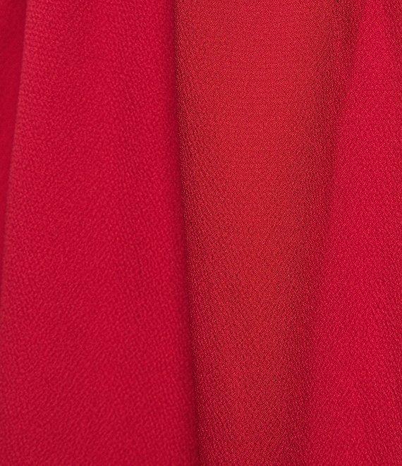 B. Darlin Long Sleeve V-Neck Knot Bubble Twist Satin Dress Product Image