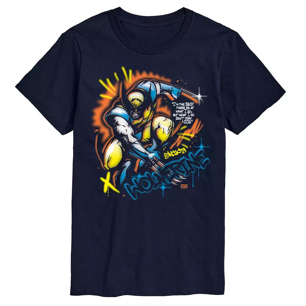 Big & Tall Marvel Wolverine Airbrush Graphic Tee, Men's,  Product Image