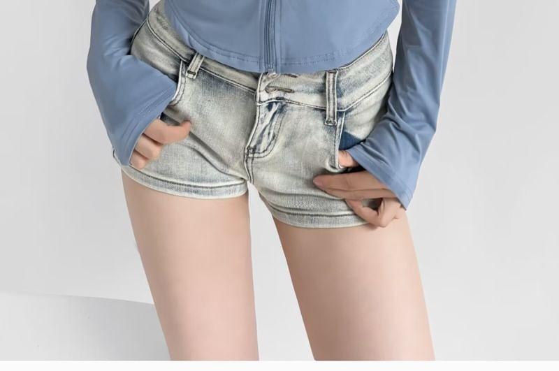 Plain Drawstring Hooded Zip Jacket Product Image