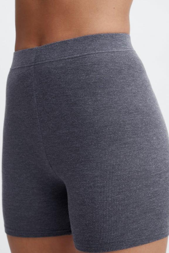 Fabletics RestoreKnit Slim Short Womens Pewter plus Size 3X Product Image