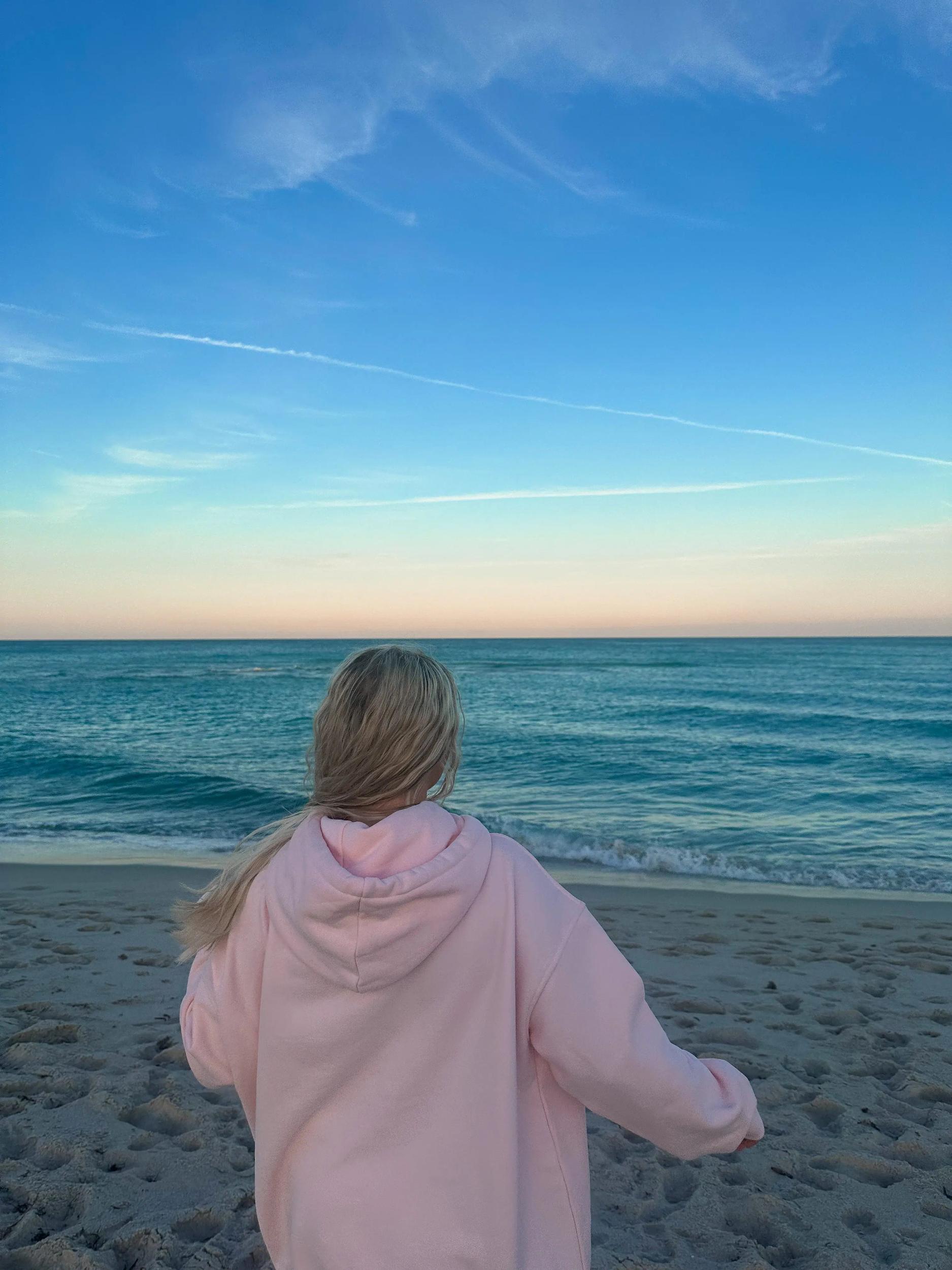 Tana Light Pink Embroider Sunkissedcoconut Hoodie Product Image