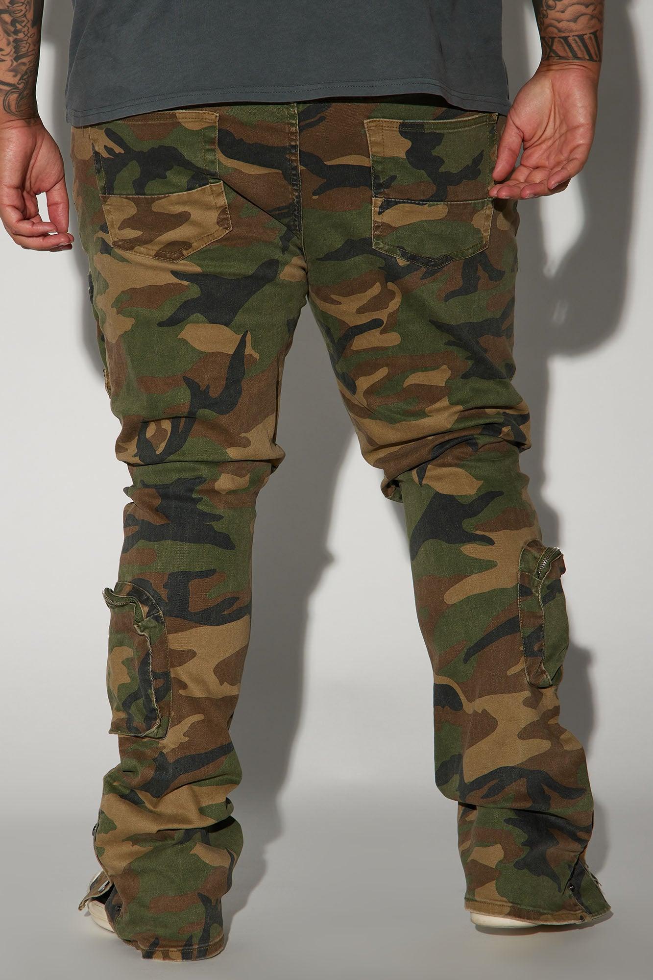 Round Up Stacked Skinny Flare Pants - Camouflage Product Image