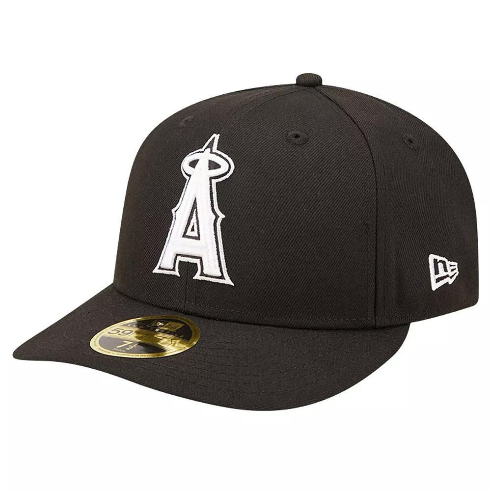 Men's New Era Black Los Angeles Angels Low Profile 59FIFTY Fitted Hat, Size: 6 7/8 Product Image