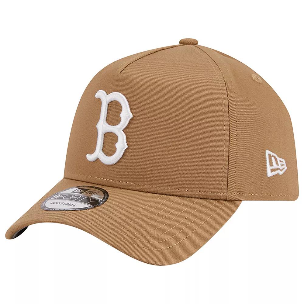 Men's New Era Khaki Boston Red Sox A-Frame 9FORTY Adjustable Hat, Beig K Product Image