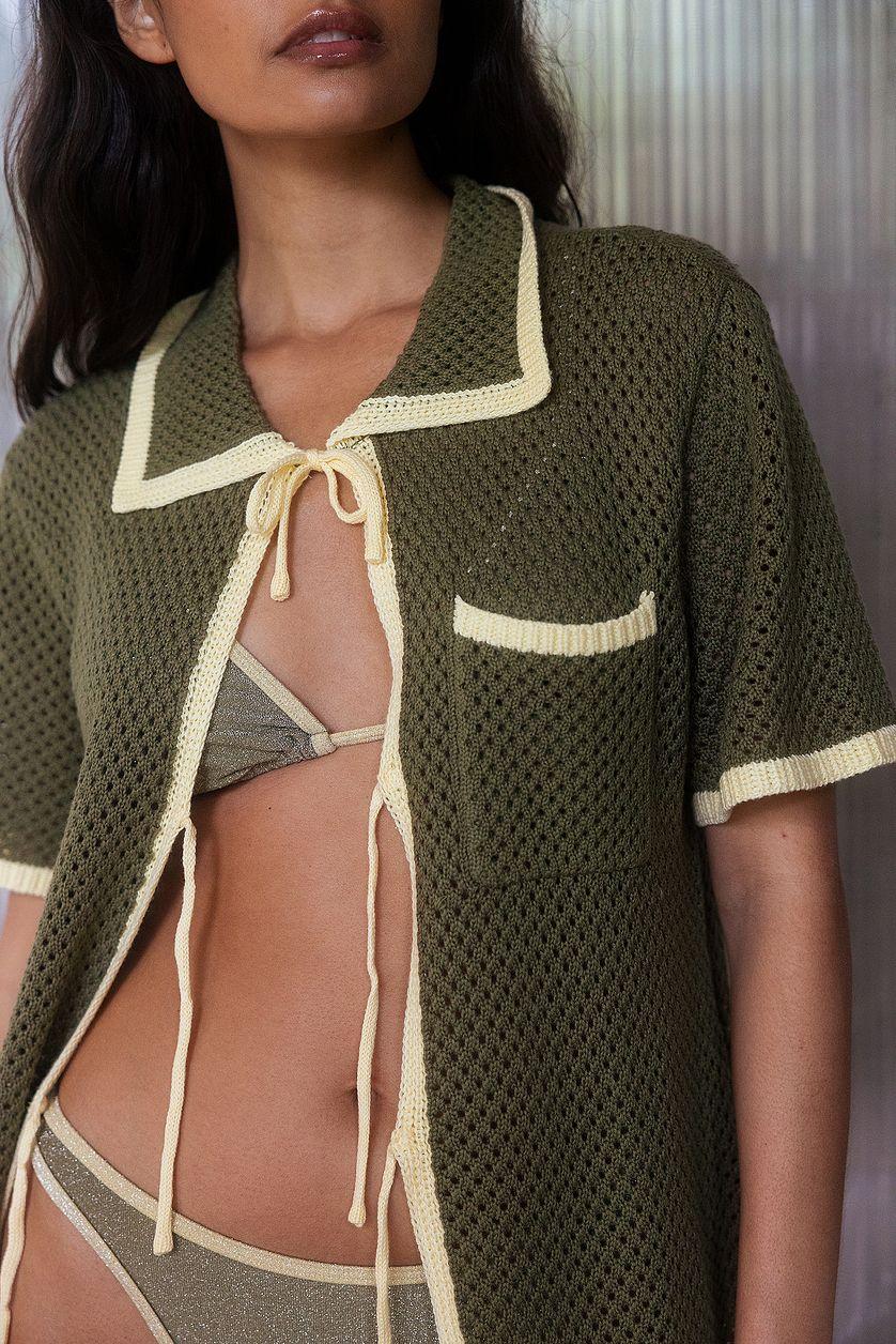 Glittery Contrast Detail Bikini Panty Product Image