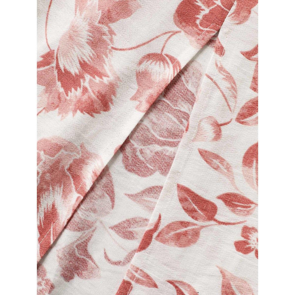 Plus Size Monochrome Floral Print Ruffled Midi Dress Rouge Women Overlap Collar Sleeveless Curvy BloomChic 28/5X Product Image