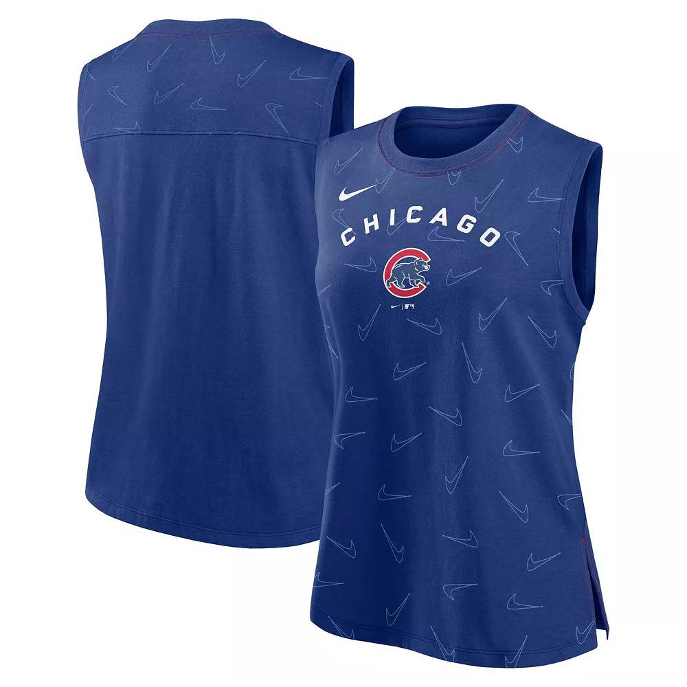 Women's Nike Royal Chicago Cubs Muscle Play Tank Top, Size: Small, Blue Product Image