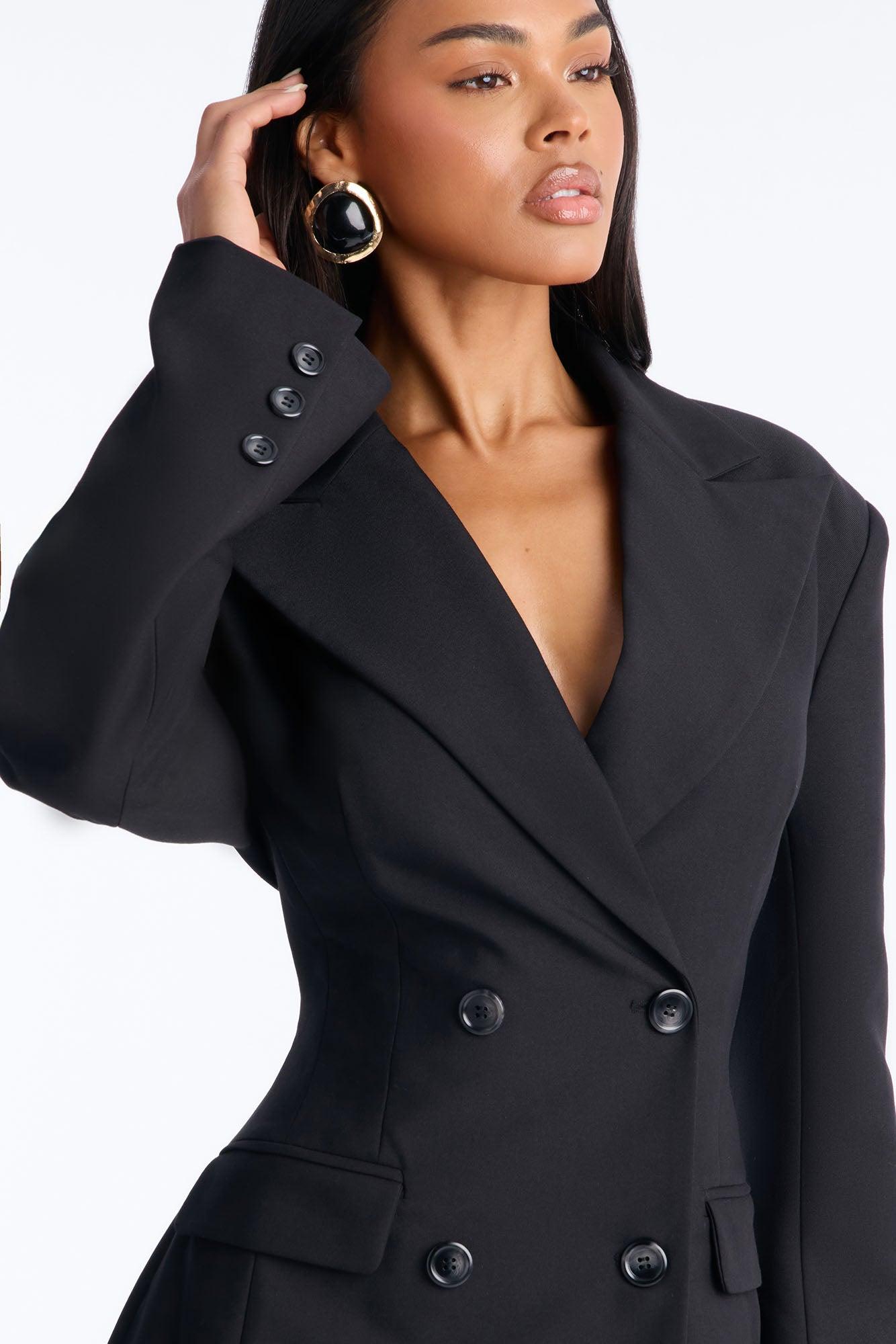 Love You Lots Blazer Mini Dress - Black Female Product Image