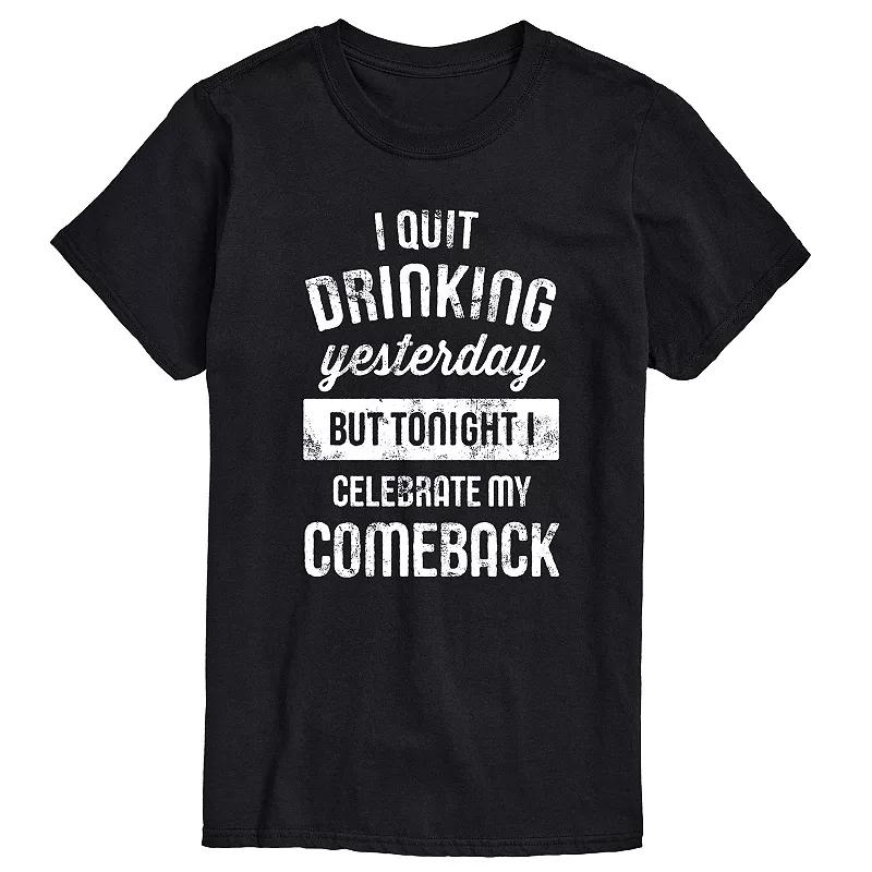 Big & Tall Quit Drinking Graphic Tee, Men's,  Product Image