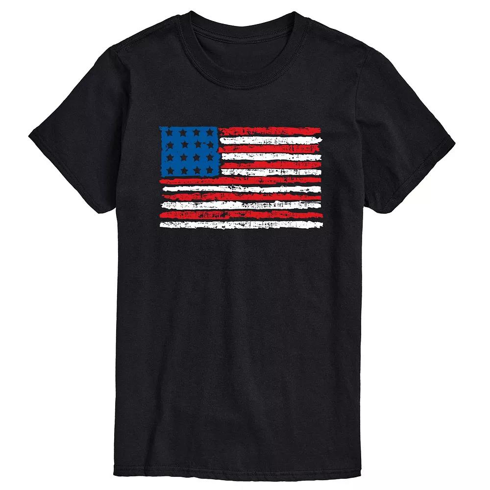 Men's Distressed USA Flag Graphic Tee,  Product Image