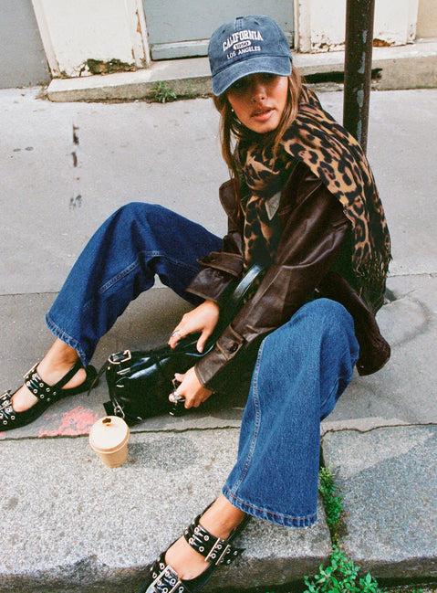 Shima Low Rise Straight Leg Jeans Mid Wash Product Image