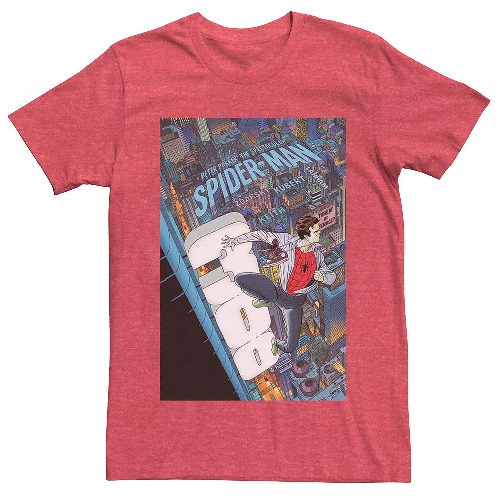 Men's Marvel's Spider-Man 300 Comic Cover Tee, Size: 3XL, Red Grey Product Image