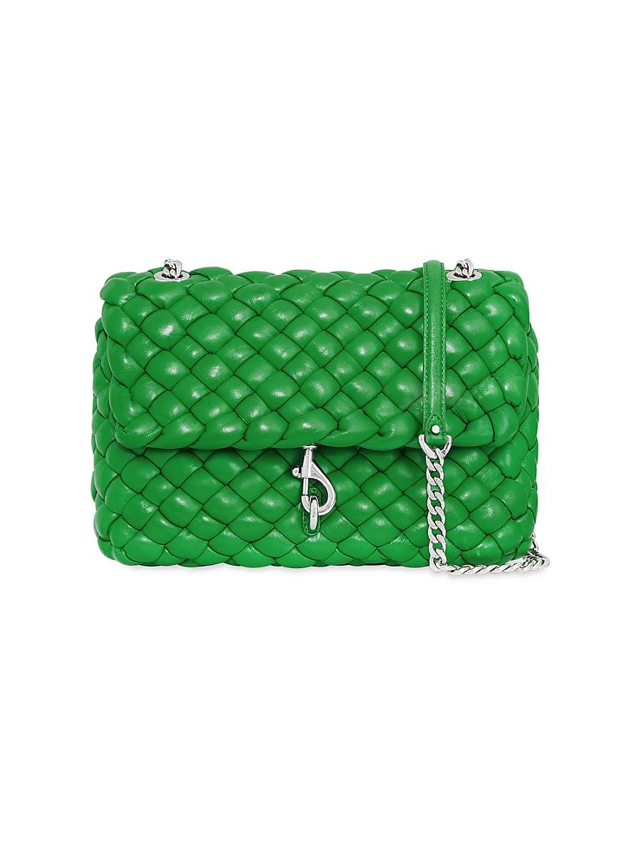 Womens Edie Woven Leather Shoulder Bag Product Image