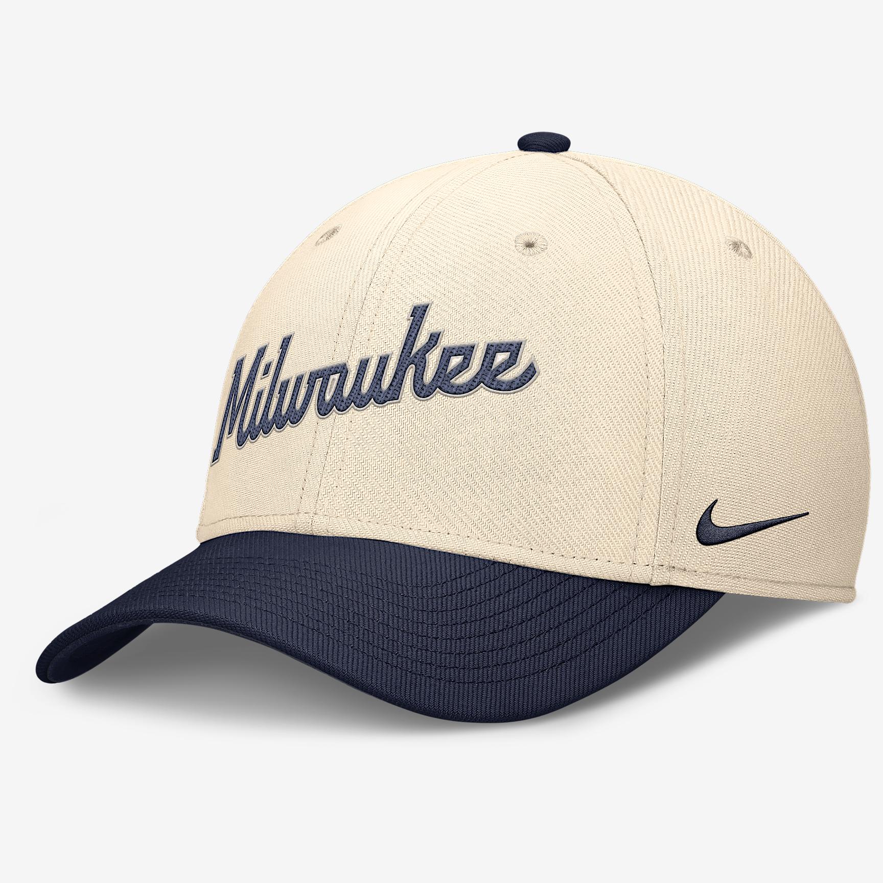 Milwaukee Brewers Statement Rise Swoosh Men's Nike Dri-FIT MLB Hat Product Image
