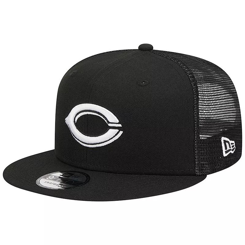 Men's New Era Black Cincinnati Reds Trucker 9FIFTY Snapback Hat, Red Black Product Image