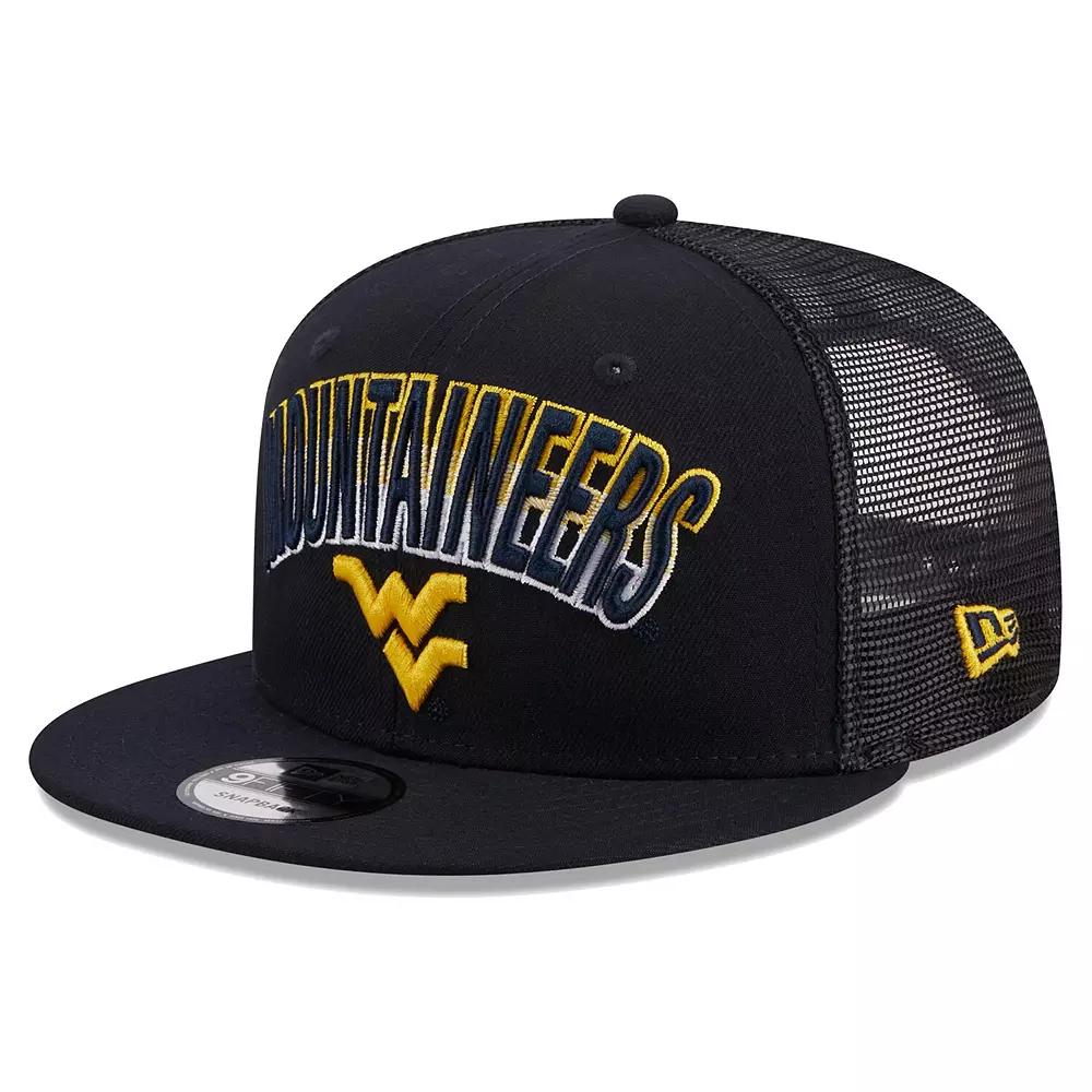Men's New Era Navy West Virginia Mountaineers Grade Trucker 9FIFTY Snapback Hat, Blue Product Image