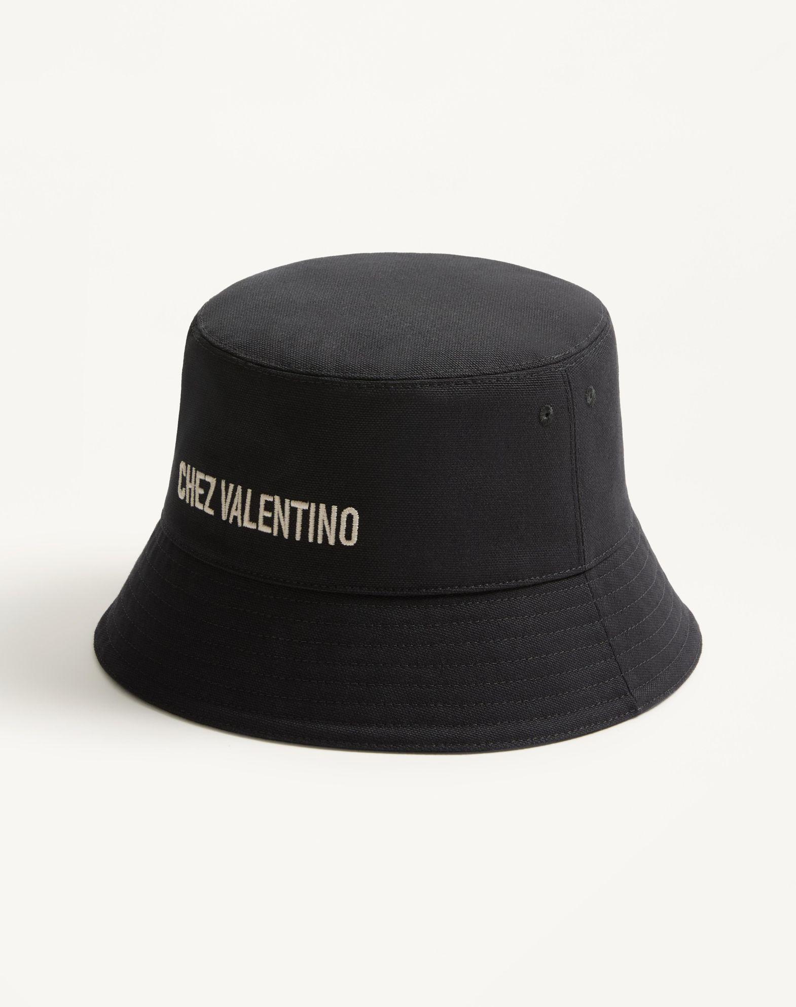 Chez Valentino Cotton Bucket Hat With Embroidery Product Image