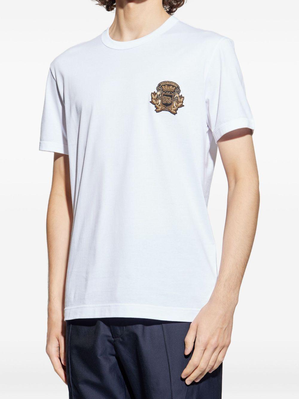 crest-embellished cotton t-shirt Product Image