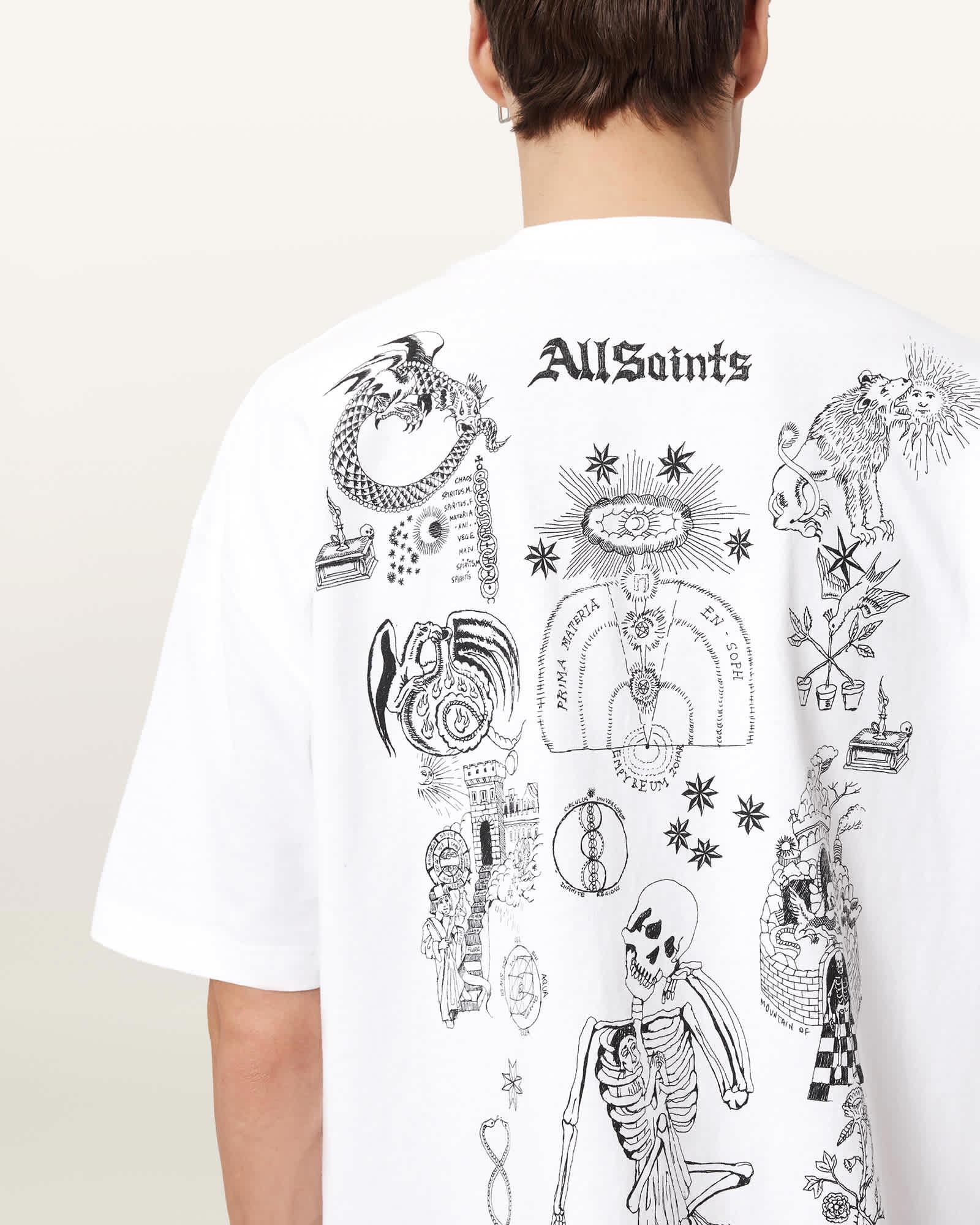 Terra Oversized Graphic T-Shirt Optic White | ALLSAINTS US Product Image