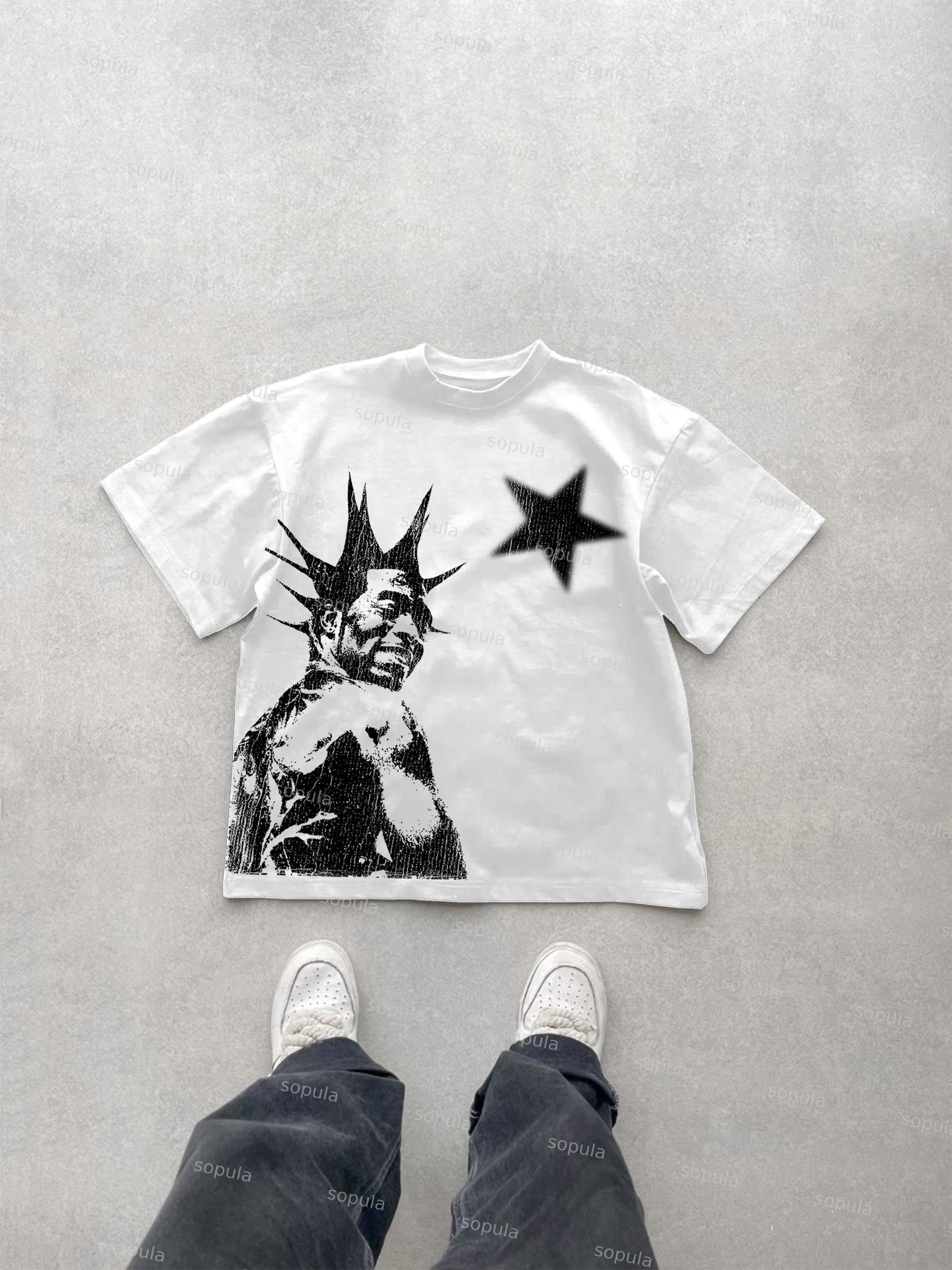 Abstract Humanoid Spider Graphic Cotton T-shirt Product Image