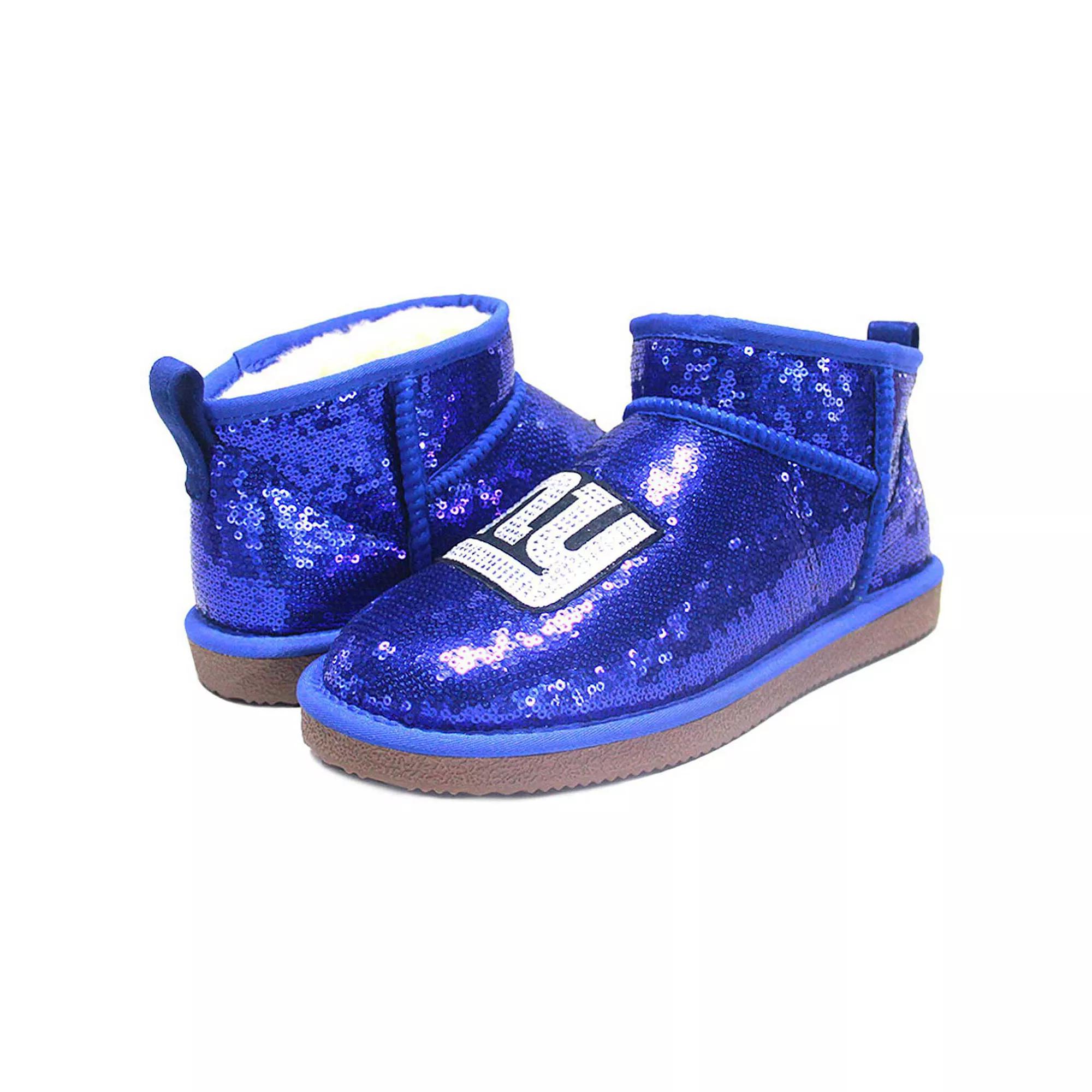 Women's Cuce Royal New York Giants Sequin Ankle Boots,  Product Image