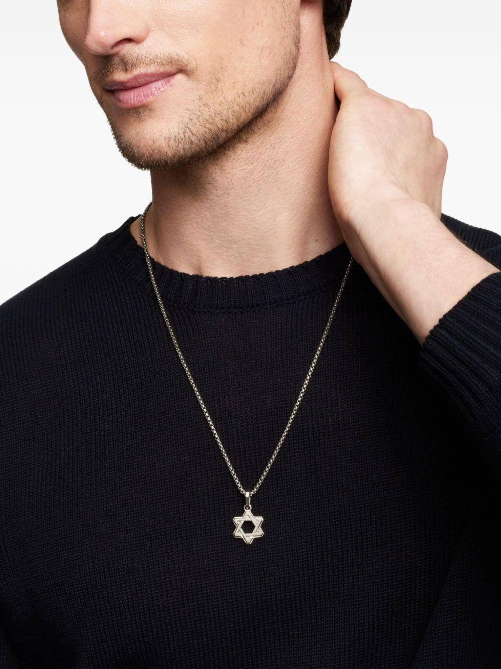 sterling silver Deco Star of David pendant (24mm) Product Image