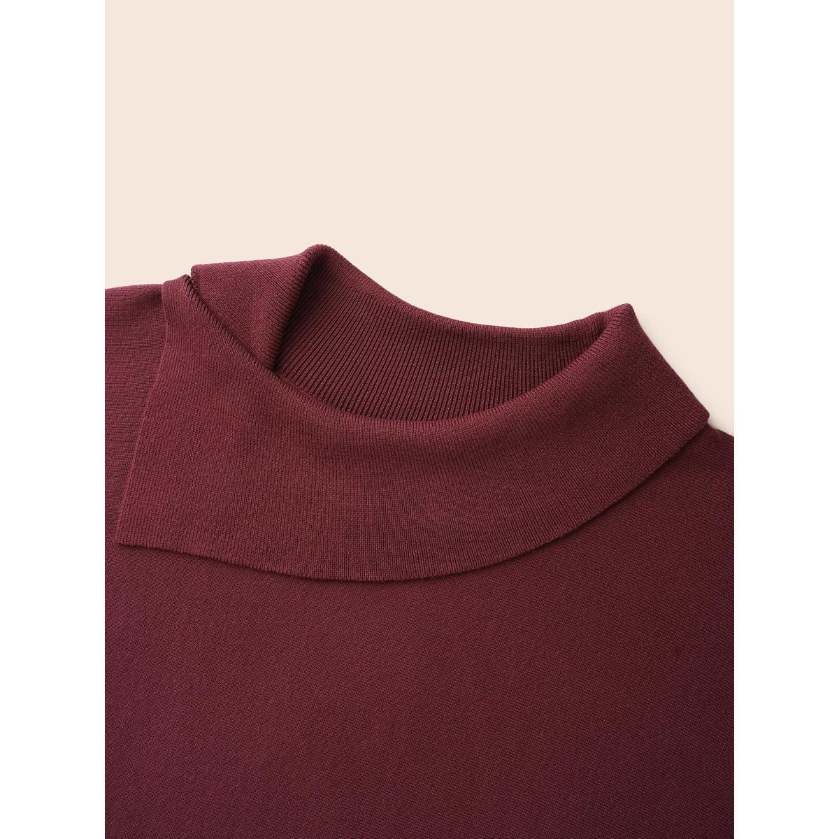 Plus Size Supersoft Essentials Asymmetrical Neck Dolman Sleeve Pullover Scarlet Women Casual Loose Long Sleeve Asymmetrical Neck Everyday Pullovers BloomChic 22-24/3X Product Image