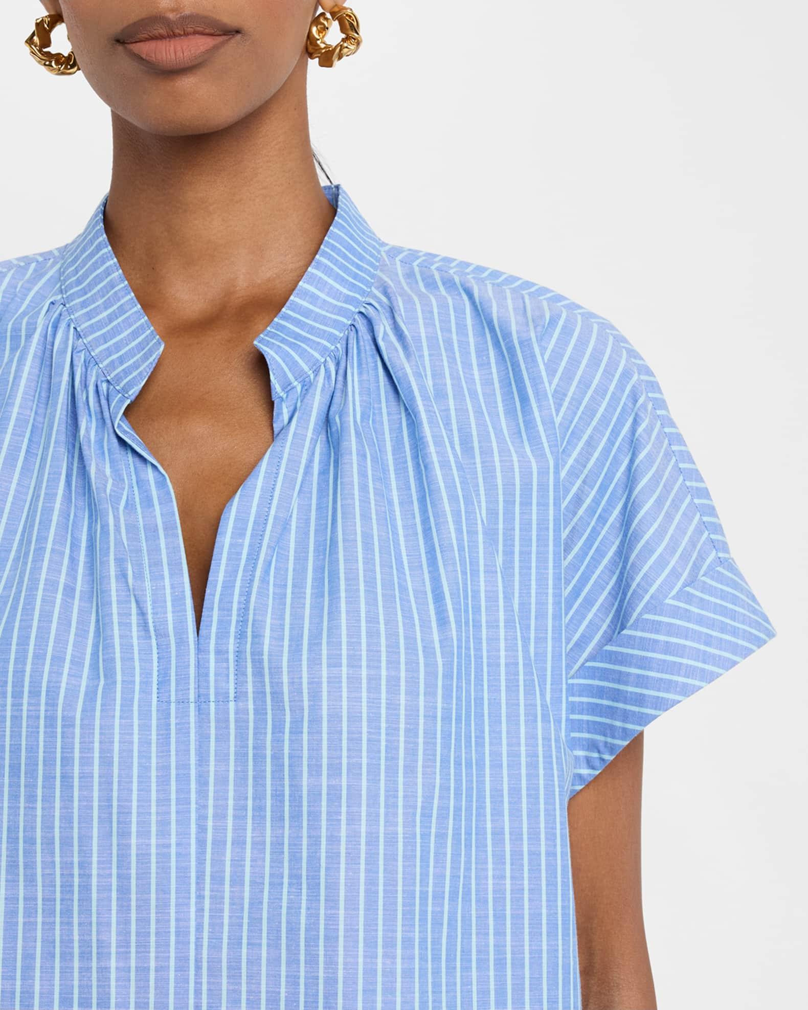 Jay Striped Cotton Chambray Top Product Image