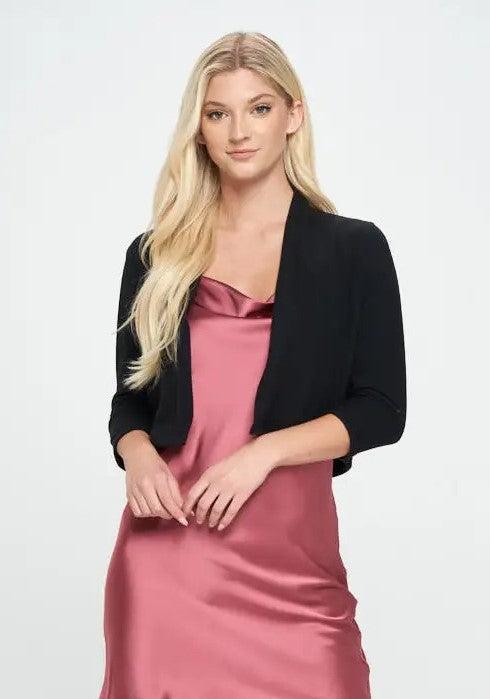 Brushed Knit Cashmere Like Bolero Cardigan Product Image