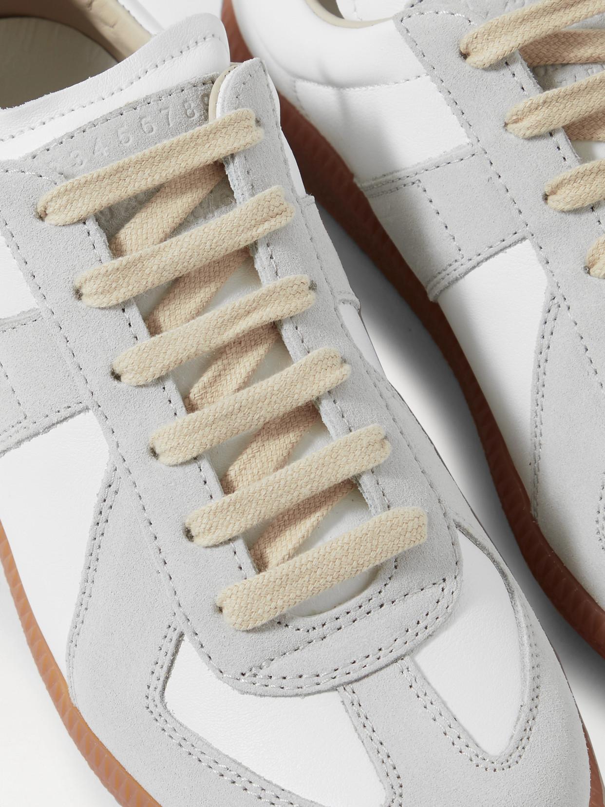 MAISON MARGIELA Replica Leather And Suede Sneakers In White Product Image
