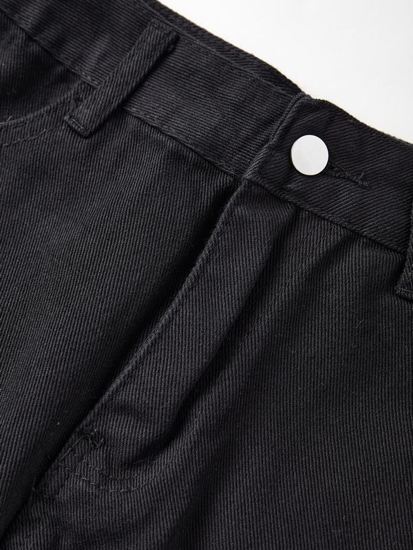 Men's Letter Embroidery Ripped Loose Jeans Product Image