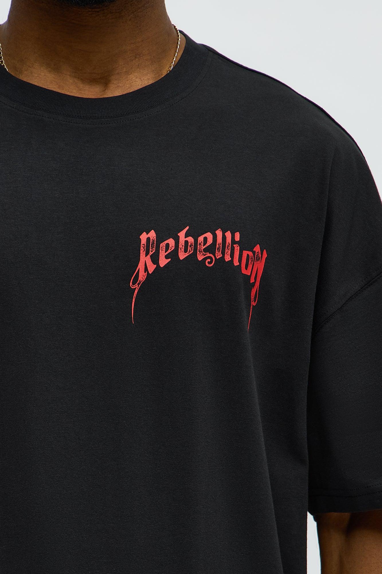 Rebellion Freedom Oversized Short Sleeve Tee - Black Male Product Image