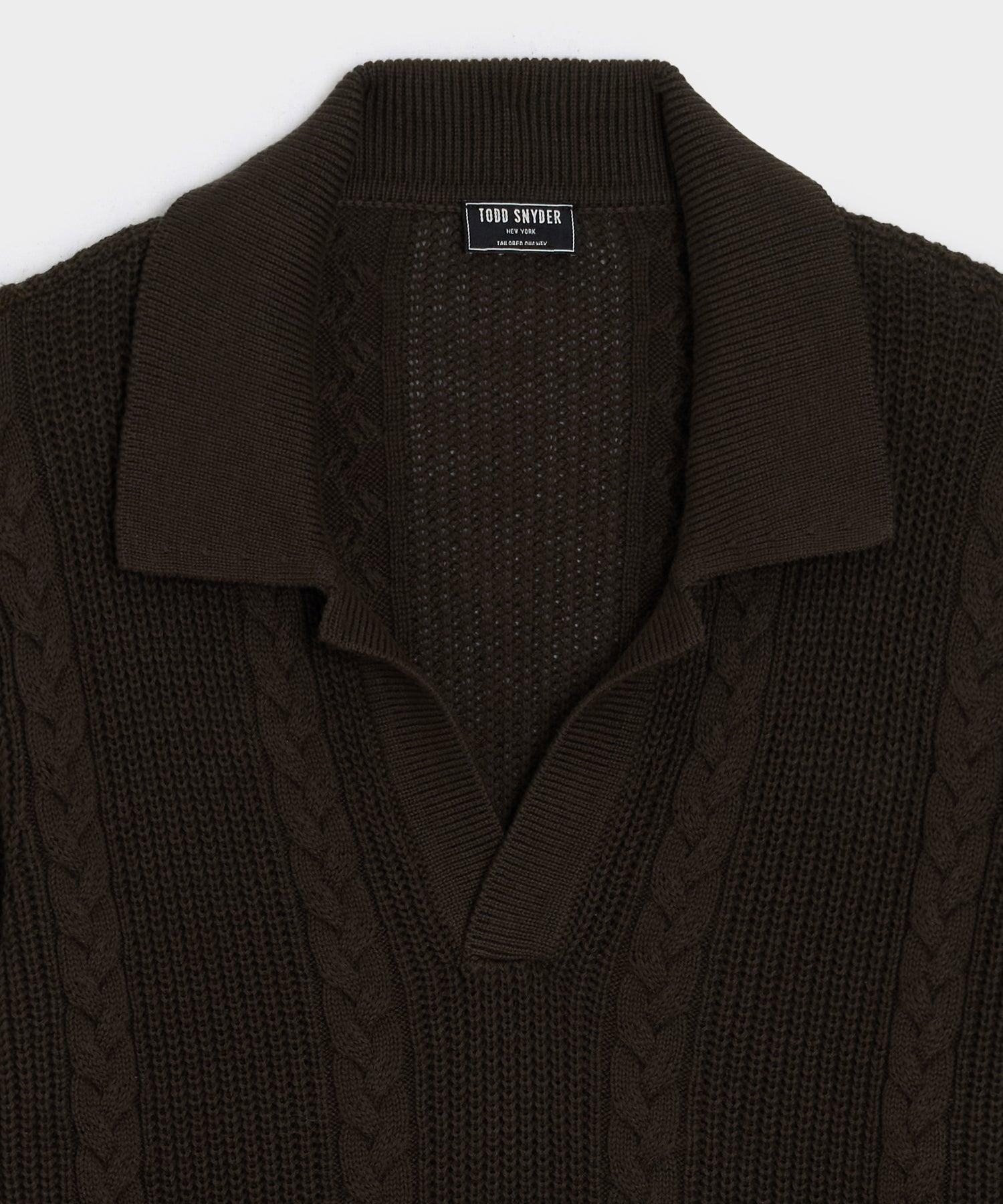 Beechwood Cable Knit Sweater Polo Product Image