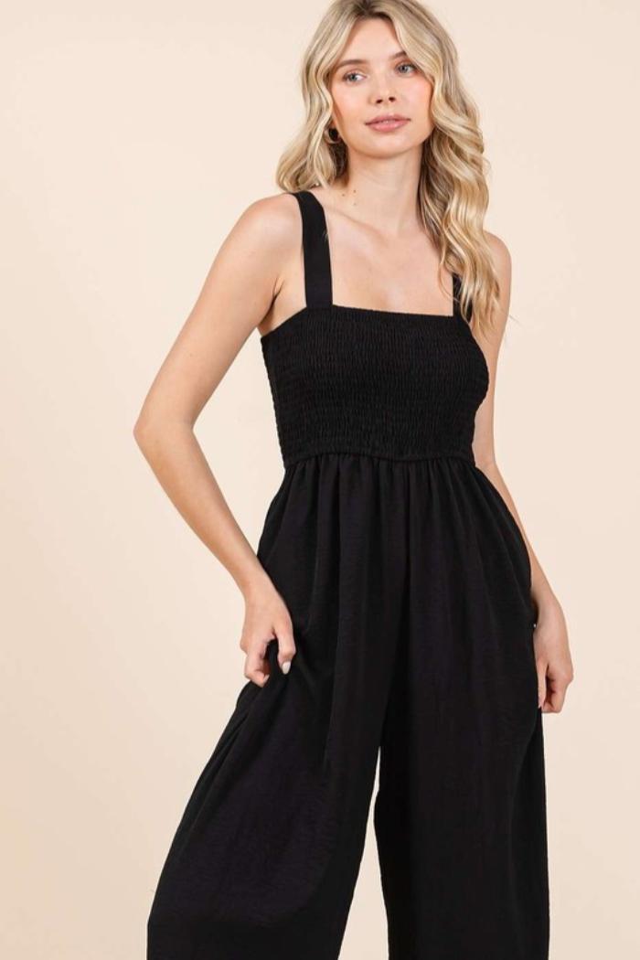 Smocked Wide Leg Jumpsuit Product Image