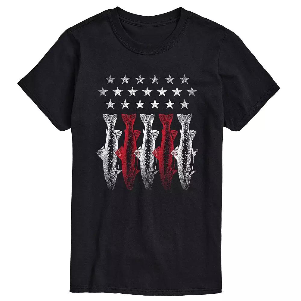 Men's Americana Flag Fish Graphic Tee,  Product Image