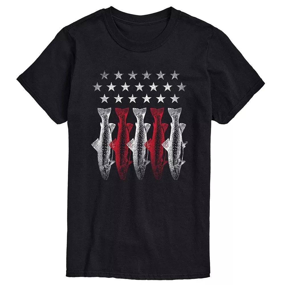 Men's Americana Flag Fish Graphic Tee,  Product Image