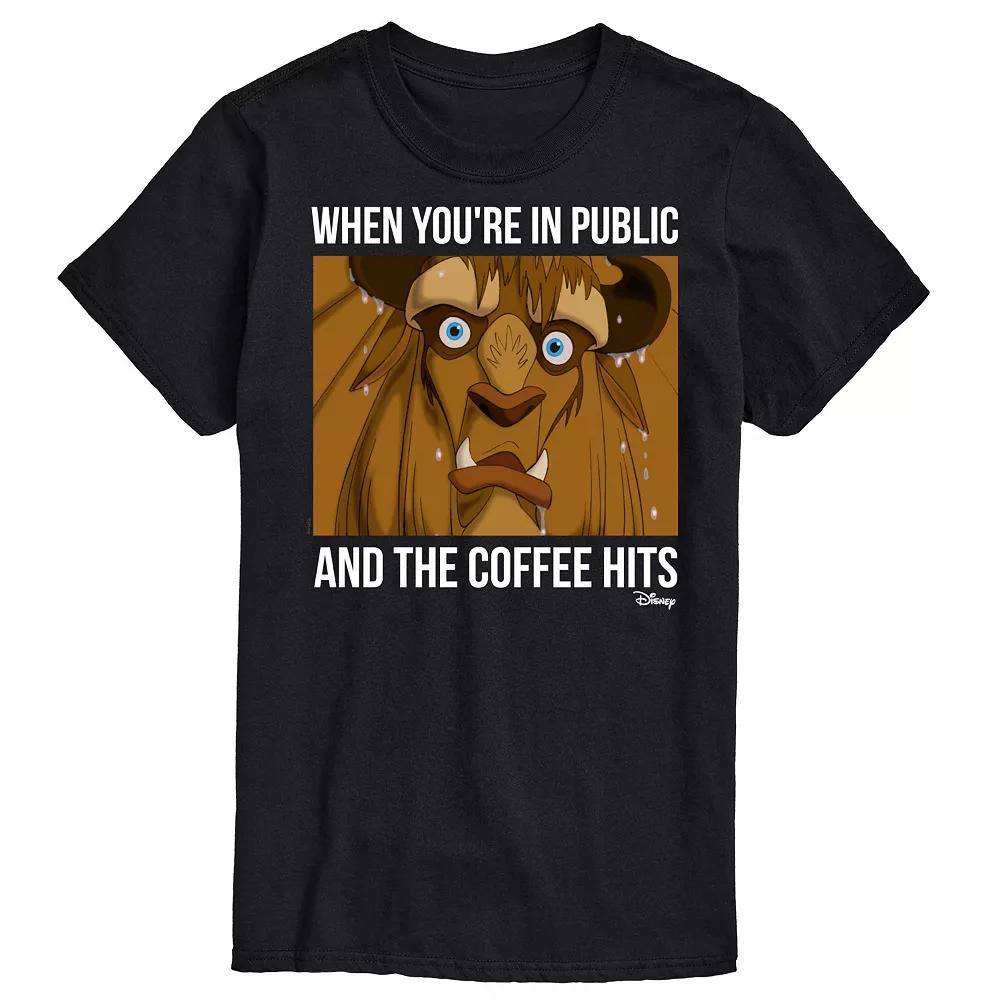 Disney Princess Big & Tall Beast When Coffee Hits Graphic Tee, Men's,  Product Image