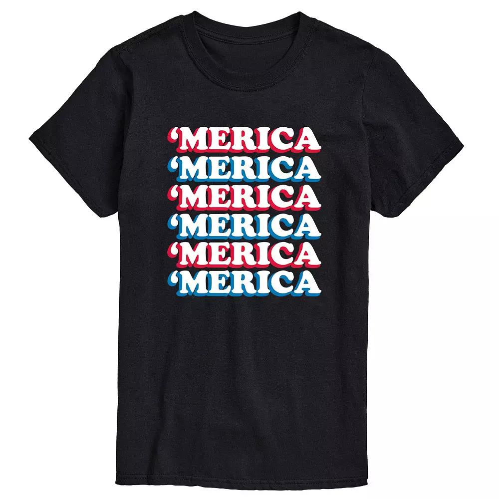 Big & Tall Merica Stacked Tee, Men's,  Product Image