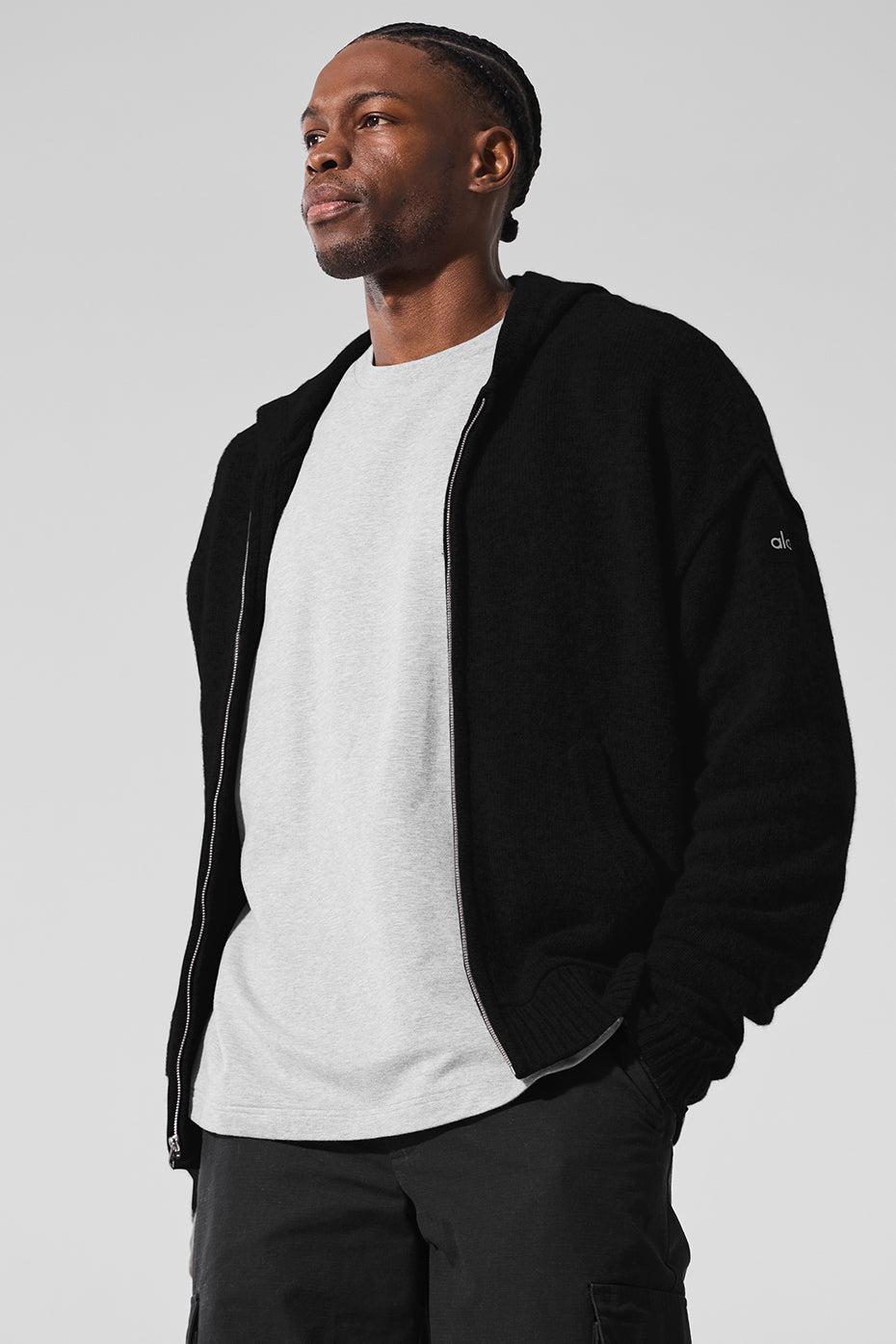 New Class Cashmere Full Zip Hoodie - Black Male Product Image