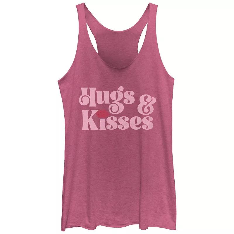 Juniors' Hugs And Kisses Tri-Blend Racerback Graphic Tank Top, Girl's,  Product Image