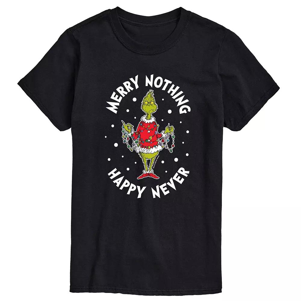 Men's Dr. Seuss Grinch Merry Nothing Happy Never Tee,  Product Image