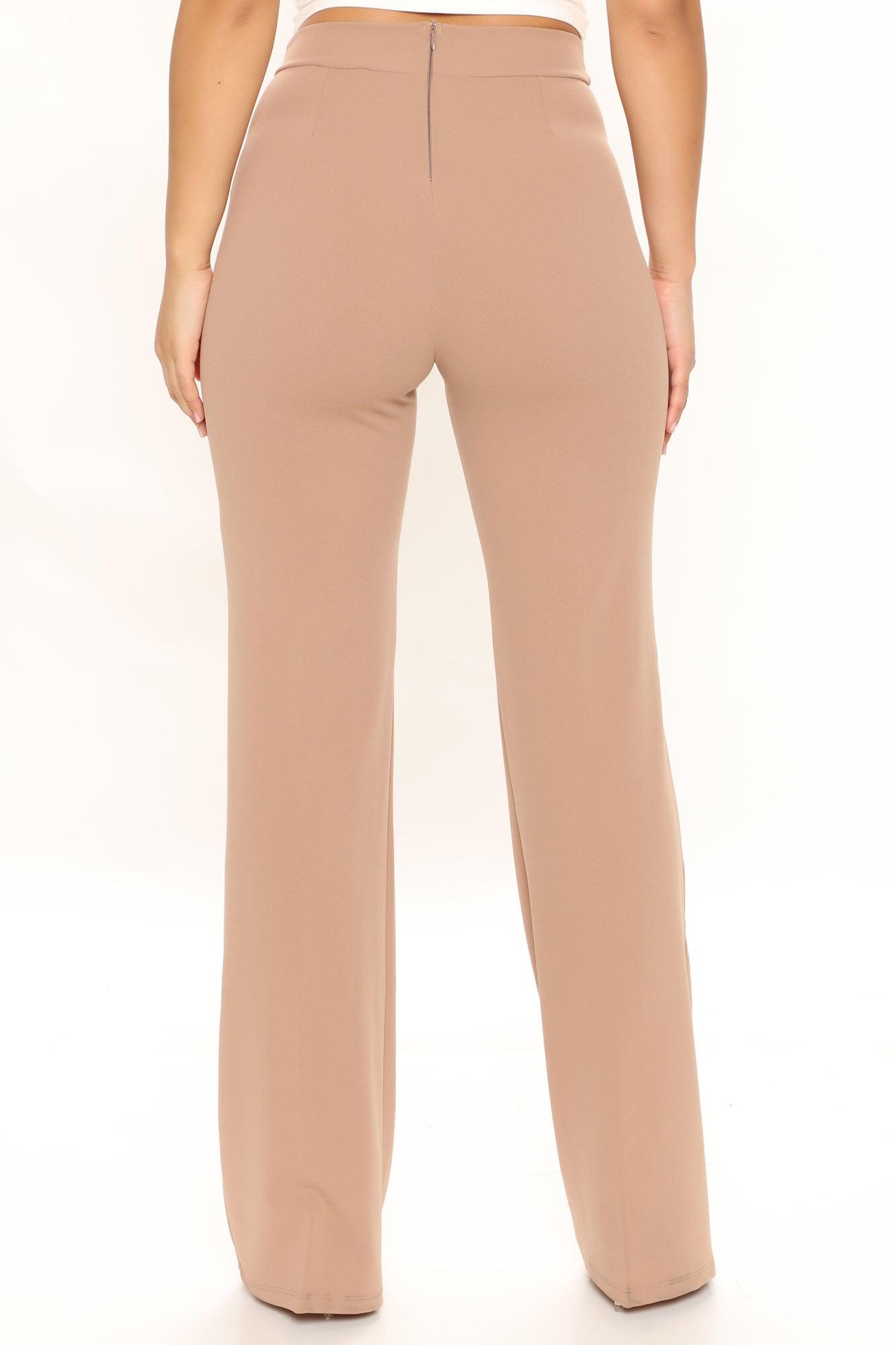 Victoria High Waisted Dress Pants - Taupe Product Image