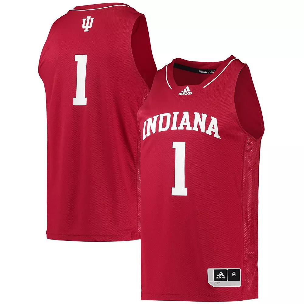 Men's adidas #1 Crimson Indiana Hoosiers Team Swingman Basketball Jersey,  Product Image